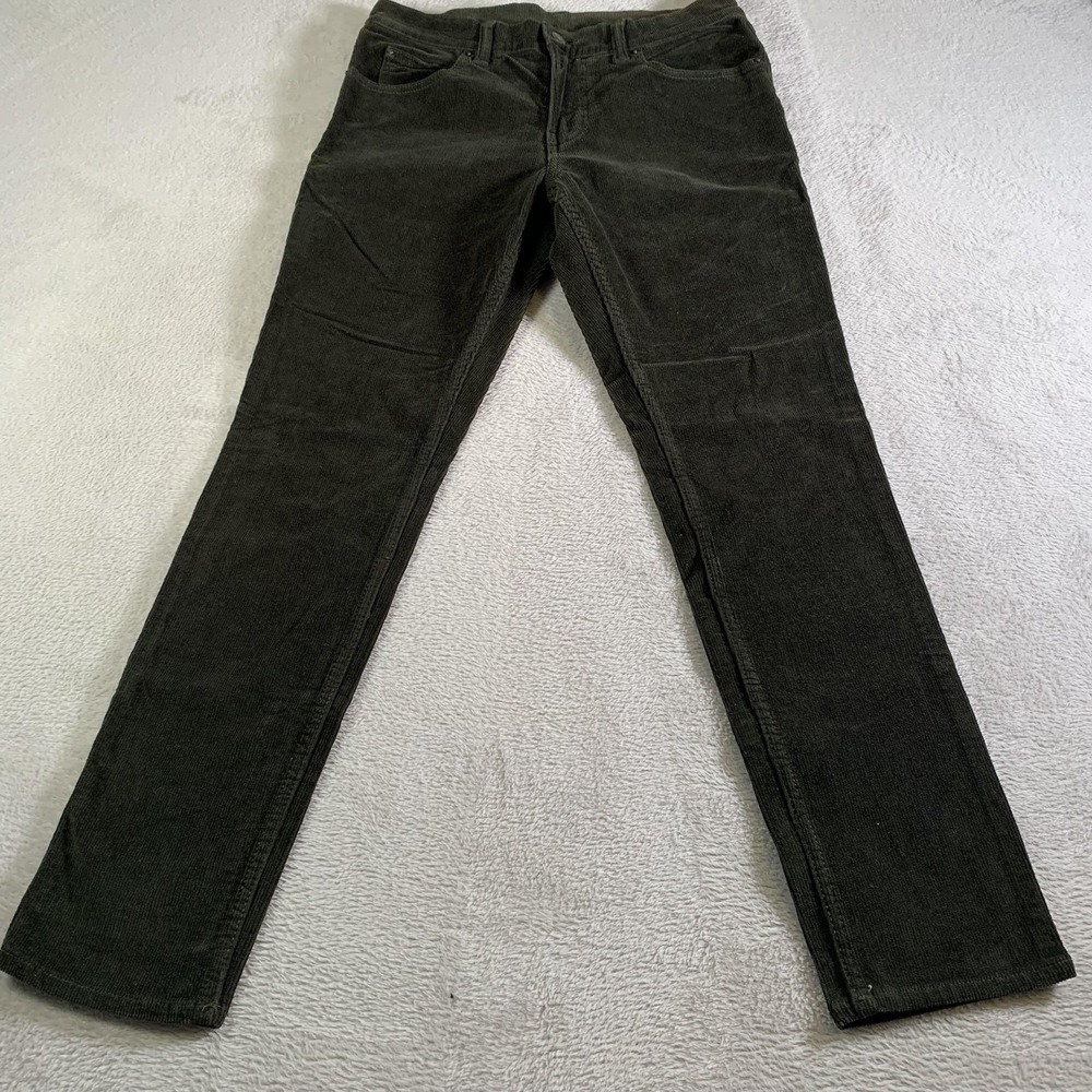 St Johns Bay Pants Mens 30x30‎ Green Corduroy Stretch 5 Pocket Casual Cotton